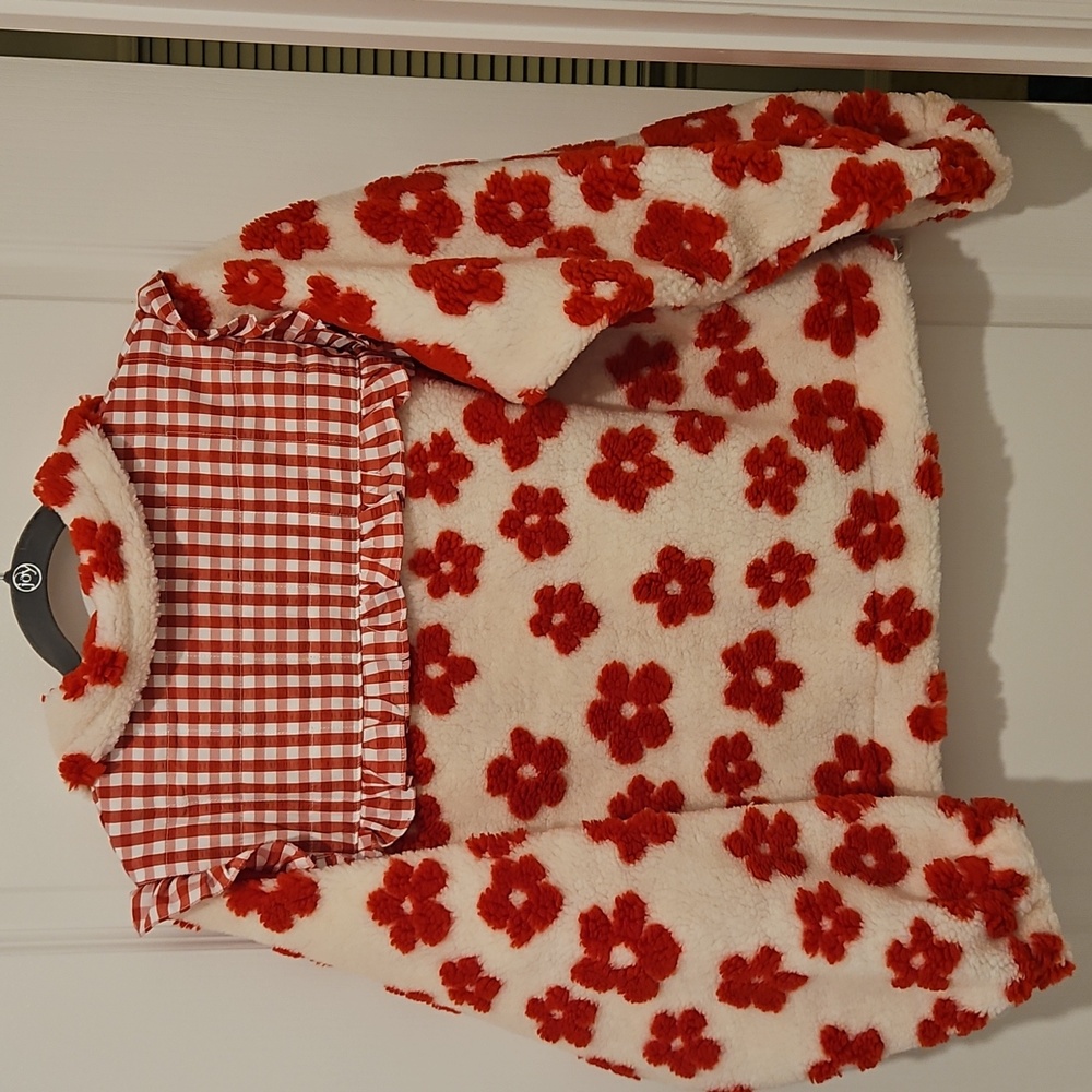 DAVI & DANI Red Floral Fleece Jacket - Picture 7 of 9